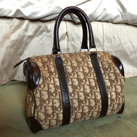 CHRISTIAN DIOR Monogram Trotter Boston Bag in Brown Canvas & Leather - Picture 3 of 15